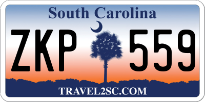 SC license plate ZKP559