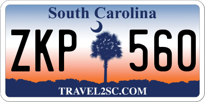 SC license plate ZKP560