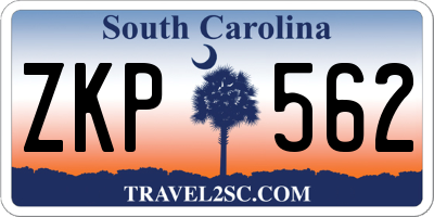 SC license plate ZKP562