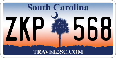 SC license plate ZKP568