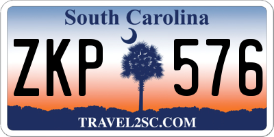 SC license plate ZKP576