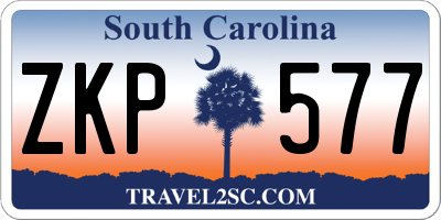 SC license plate ZKP577