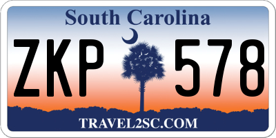 SC license plate ZKP578