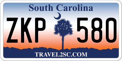 SC license plate ZKP580
