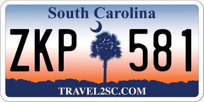 SC license plate ZKP581