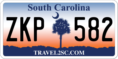 SC license plate ZKP582