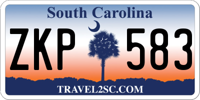 SC license plate ZKP583