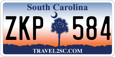 SC license plate ZKP584