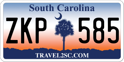 SC license plate ZKP585