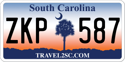 SC license plate ZKP587