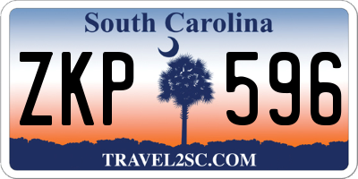 SC license plate ZKP596