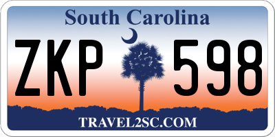 SC license plate ZKP598