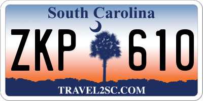 SC license plate ZKP610