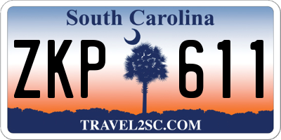 SC license plate ZKP611