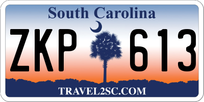 SC license plate ZKP613