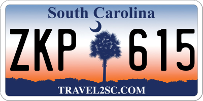 SC license plate ZKP615