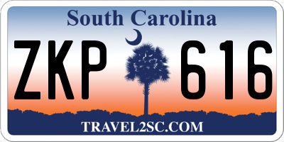 SC license plate ZKP616