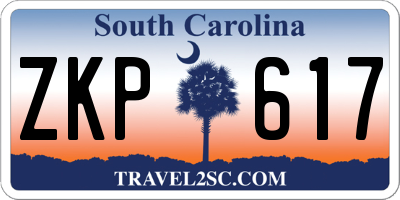 SC license plate ZKP617