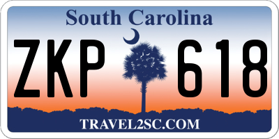 SC license plate ZKP618