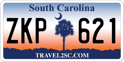SC license plate ZKP621