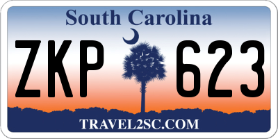 SC license plate ZKP623