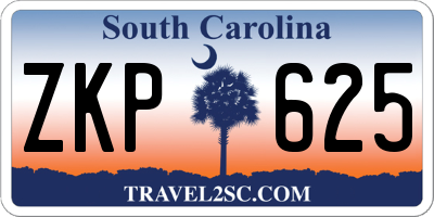 SC license plate ZKP625