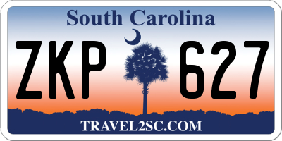 SC license plate ZKP627