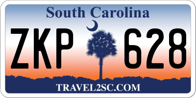 SC license plate ZKP628