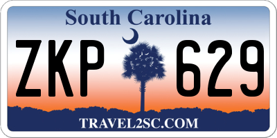 SC license plate ZKP629