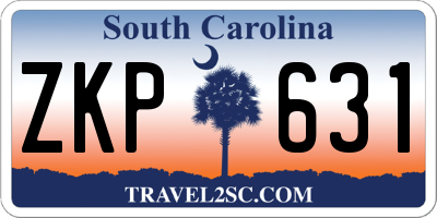 SC license plate ZKP631
