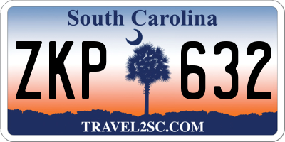 SC license plate ZKP632
