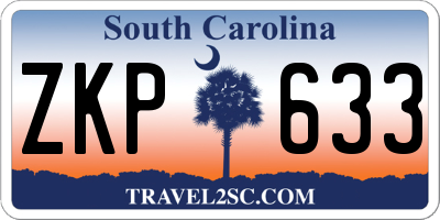 SC license plate ZKP633