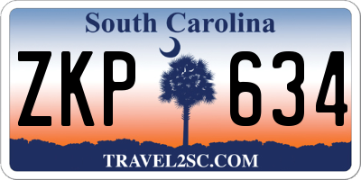 SC license plate ZKP634