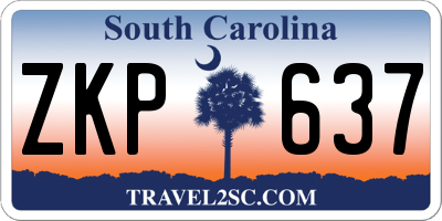 SC license plate ZKP637