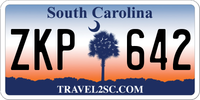 SC license plate ZKP642