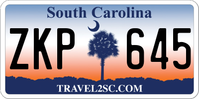 SC license plate ZKP645