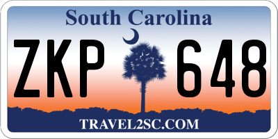 SC license plate ZKP648