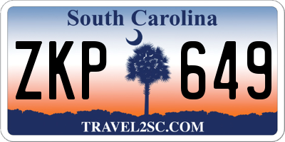 SC license plate ZKP649