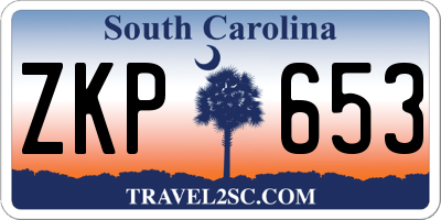 SC license plate ZKP653