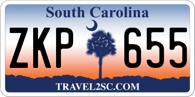 SC license plate ZKP655