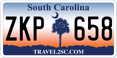 SC license plate ZKP658
