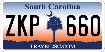 SC license plate ZKP660