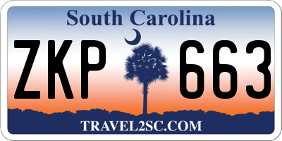 SC license plate ZKP663