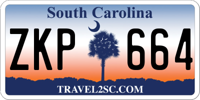 SC license plate ZKP664