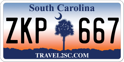 SC license plate ZKP667