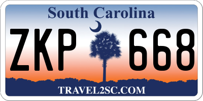 SC license plate ZKP668