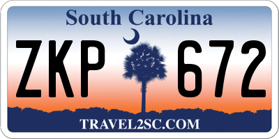 SC license plate ZKP672