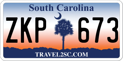 SC license plate ZKP673