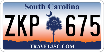 SC license plate ZKP675