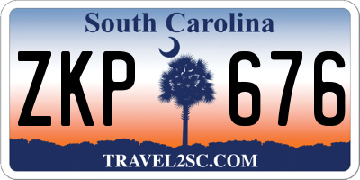SC license plate ZKP676